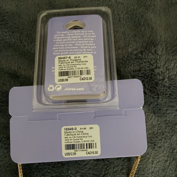 Claire's snake necklace and faux nose ring bundle NWT - Picture 2 of 2